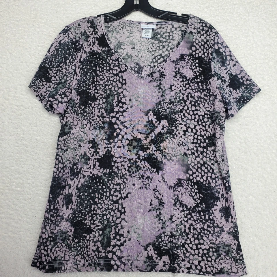 Top para mujer Jaclyn Smith mediano púrpura piel de serpiente elástico hada grunge caprichoso Foto 1 de 4
