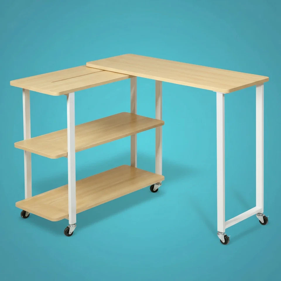 360° Rotating Computer PC Desk – Corner Table with Storage - Image 1 of 1