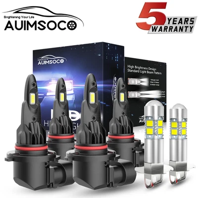 For Mitsubishi Galant Sedan 4-Door 1995-1998 Front LED Headlight Fog Light Bulbs - Image 1 of 4