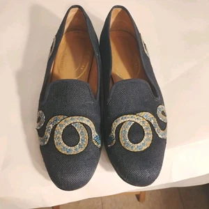 Stubbs Wootton handgefertigte Damen-Halbschuhe mit Schlangenstickerei Größe 8 - Bild 1 von 23