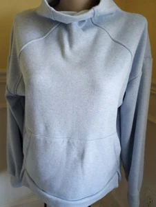 Athleta Girl XXL 16 Light Blue Heathered Cowl Neck Sweatshirt Pullover Warm Cozy - Picture 1 of 11