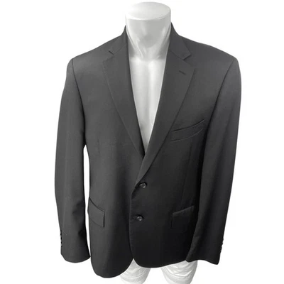 Blazer deportivo Nordstorm 100 % lana para hombre negro manga larga botón chaqueta 44R Foto 1 de 4