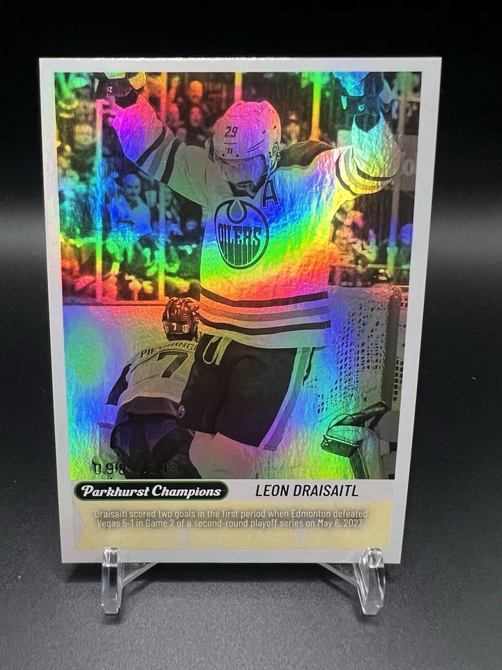 2023-24 Parkhurst Champions Wire Images Leon Draisaitl Oilers /349 - Image 1 of 2