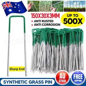 Primeturf Synthetic Artificial Grass Pins Fake Lawn Turf Weedmat U Pegs Plants - Picture 1 of 14