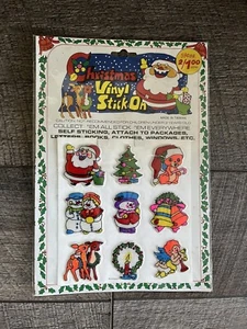 Vintage Christmas Puffy Stickers Vinyl Stick On Santa Rudolph Frosty 3D Sheet - Picture 1 of 4