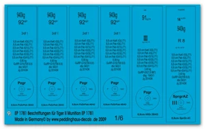 Peddinghaus Décalcos 1/6 1781 Tigre II Et Pak 43 Munitionsbeschriftungen - Photo 1 sur 1