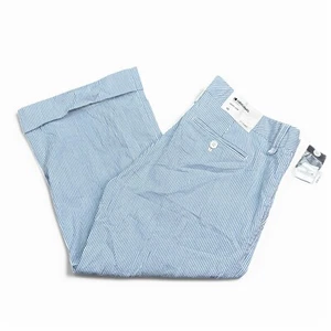 NWT GAP Original Cropped Pants Womens Size 10 Blue White Striped Stretch - Picture 1 of 13