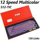 YBN 11/12 Speed Bicycle Chain 126 Links colorful 11/12S with missinglink for XT