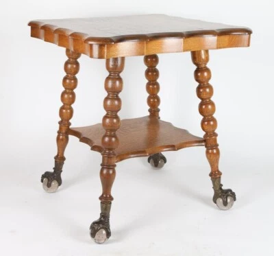 Victorian style glass ball claw footed edge Oak table, antique, mint REDUCED! - Image 1 of 3