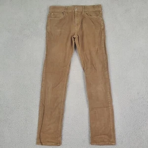 J Crew Corduroy Pants Mens 32x34 Brown Stretch Flat Front Straight Five Pocket - Picture 1 of 10