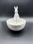 Mud Pie Bunny Rabbit Bowl BLESSED Easter Decor Trinket Candy White 5x6