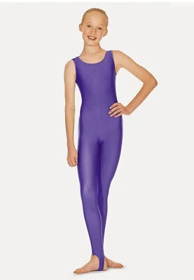 Purple lycra dance gymnastics catsuit / unitard by Roch Valley age 3 - Image 1 of 4