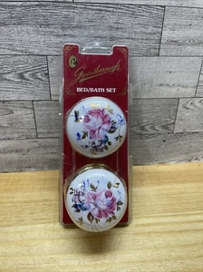 Pair of Vintage Gainsborough Chelsea Floral Door Knobs Porcelain w/ Plunger Kit - Picture 1 of 6