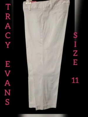 Calça branca feminina Tracy Evans Limited tamanho 11 nova sem etiquetas algodão/elastano cropped - Imagem 1 de 4