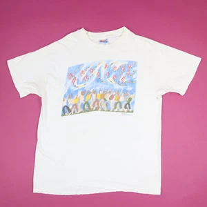 Camiseta Woodie Larga Arte Popular De Colección "Niños y Cometas" Talla L GRANDE - RARA - Imagen 1 de 7