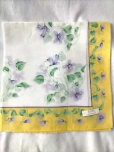 Hecho en Japón Muselina Algodón Hanky Hanky Flor Amarillo - Imagen 1 de 2