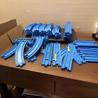 Tomy Blue Plastic Thomas the Train Track Sections Curves, Switches Lot Of 48