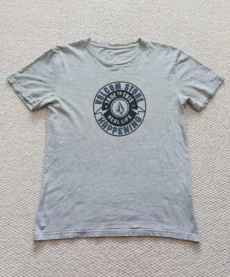 VOLCOM Men's T-Shirt Size Small Grey Short Sleeve Graphic Skate Tee - Image 1 of 4