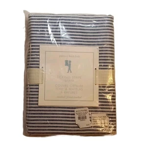 Pottery Barn Kids Ticking Stripe Sham Standard 20x26 Cotton Blue White Nautical  - Picture 1 of 5