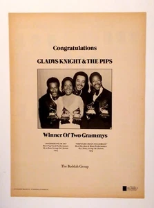 Knight, Gladys & The Pips 1974 photo print ad Grammy Winner - Picture 1 of 1