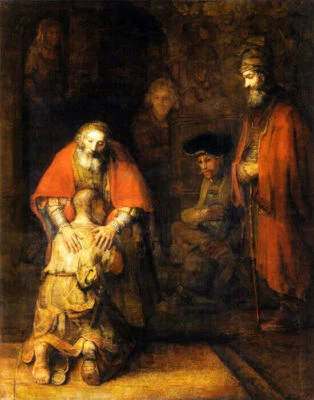 RETURN OF THE PRODIGAL SON RELIGION POSTER PAINTING BY REMBRANDT REPRO  - Image 1 of 3