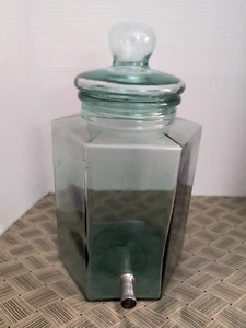 Grifo dispensador de bebidas de vidrio verde vintage Italia 15" - Imagen 1 de 8