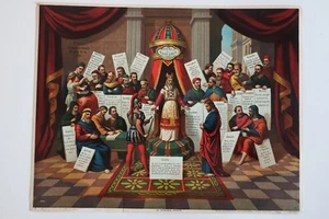 Le tribunal injuste Vintage CHROMOLITHO Print - Picture 1 of 1