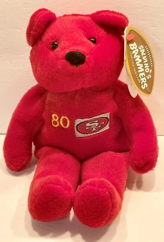Salvino's Bammers Jerry Rice Beanie Bear Plush San Francisco 49ers Red Preowned Cover