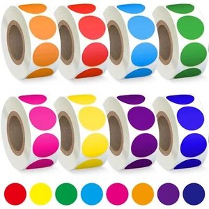 4000 PCS 3/4" Colored Dot Stickers Circle Color Coding Labels, 8 Color Style - Picture 1 of 7