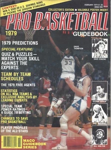 1979 Pro Basketball Guidebook magazine David Thompson Denver Nuggets Gervin VG - Picture 1 of 1