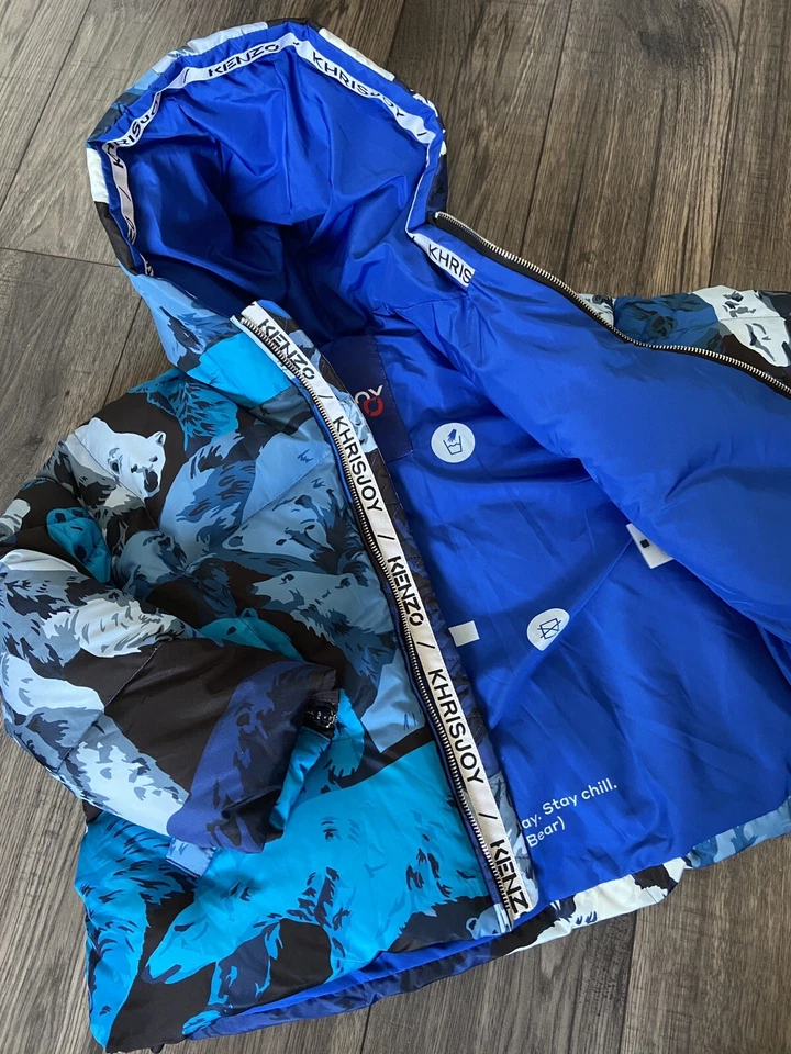 KENZO x KHRISJOY Abajo Y Pluma Capucha Chaqueta Acolchada Edad 4-6 Años En Italy - Imagen 1 de 4