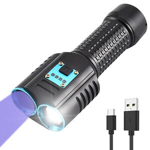 20W UV flashlight 365nm black mirror fluorescent oil pollution detection light