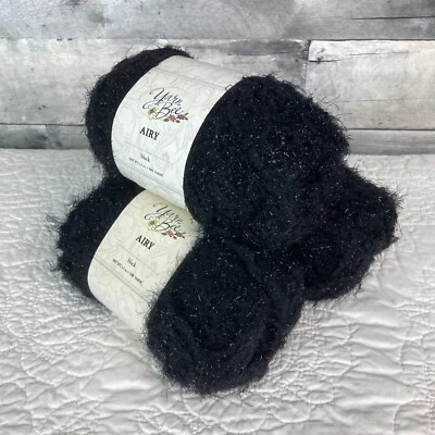 Yarn Bee Airy "Black" Discontinued Soft Furry Yarn -- 3 Skeins - Image 1 of 4
