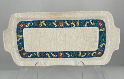 Ancien Plat À Cake, Émaux De Longwy, Craquelée Bon État - Photo 1/4