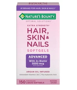 Extra Strength Hair Skin and Nails Vitamins, 150 Count Supports Skin And Hair - Picture 1 of 1
