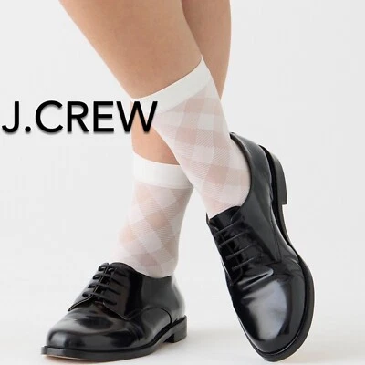 (NUEVO) Paquete de tres calcetines a cuadros J.Crew transparente Buffalo para mujer - Talla: OS (talla única) Foto 1 de 4