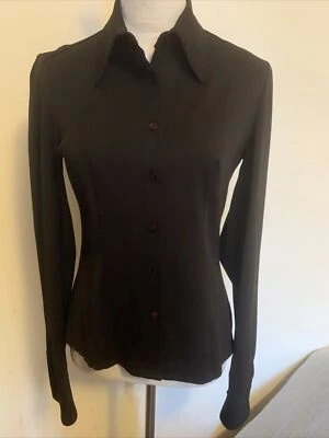 Новый Vertigo Paris женщин резинке Blazer/топ длинным рукавом с манжетами коричневый цвет S - Изображение 1 из 4