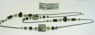 Collar de cadena David Yurman de plata de ley y ónix negro de 18 quilates y gemas mixtas 36" Foto 1 de 4