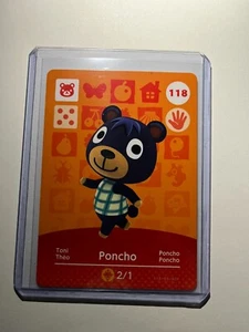 Nintendo Animal Crossing Amiibo Card - Series 2 #118 - Poncho EU - w/ Toploader - Picture 1 of 1