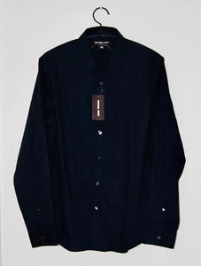 NUEVO CON ETIQUETAS Camisa Michael Kors Para Hombre Azul Medianoche Elastizada LS Logo Botón Talla M - Imagen 1 de 17