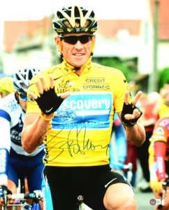 Foto de primer plano autografiada de Lance Armstrong 16x20 - Holograma Beckett *azul - Imagen 1 de 11