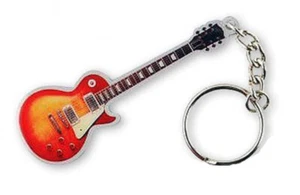 GITARRE / GUITAR - Orange - Schlüsselanhänger / Keyring - Neu - Picture 1 of 1