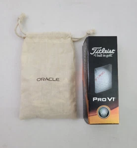Titleist 2024 PRO V1 Golf Balls New Sleeve 3 Balls Oracle Logo W/ Oracle Tees - Picture 1 of 3