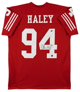 Charles Haley Authentic Signed Red Pro Style Jersey Autographed BAS Witnessed - Picture 1 of 3