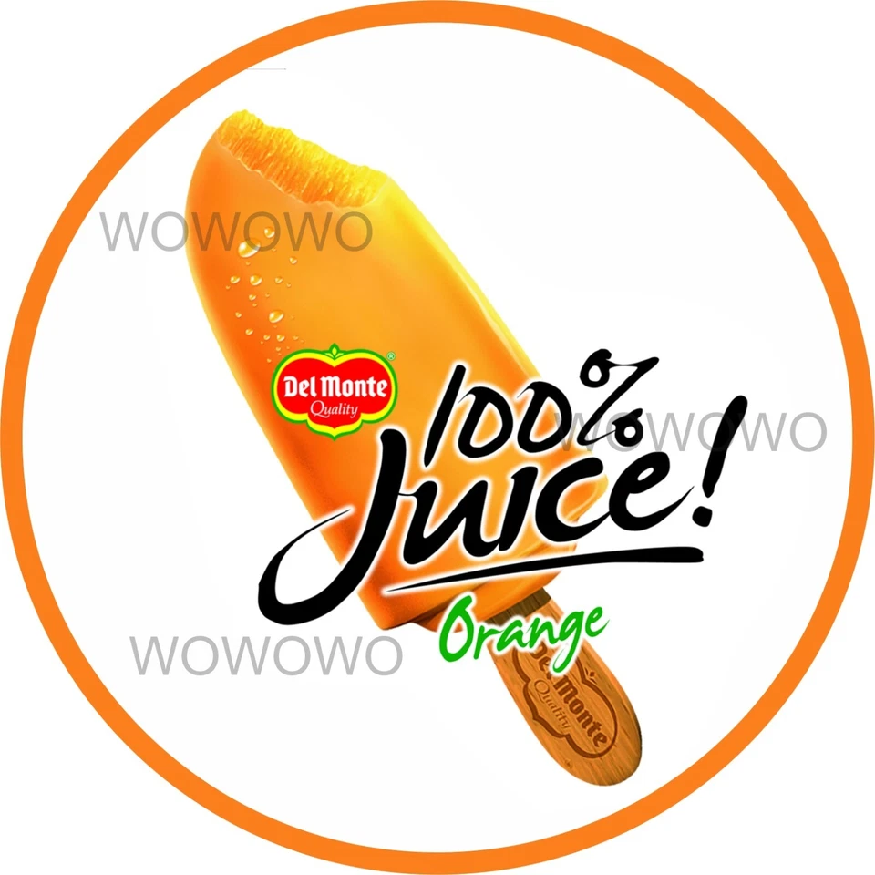 WOW Ice cream van sticker Del Monte orange juice lolly stickers lolly trailer decal