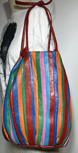 Donaldsons Italy 80’s patchwork leather colorful bucket shoulder bag handbag