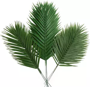 12 PCS Artificial Palm Leaves, Assorted Sizes Faux Large Palm Fronds Fake Tropic - Picture 1 of 7