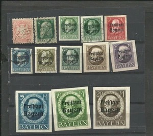ALEMANIA BAVIERA LOTE 13 SELLOS ANTIGUOS, MH - USADOS - Imagen 1 de 1