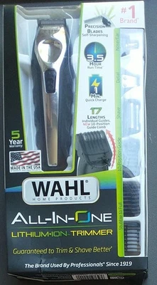 Wahl Lithium Ion All-in-One Trimmer Men's Black/Silver Model 9888-600 ear detail - Image 1 of 2