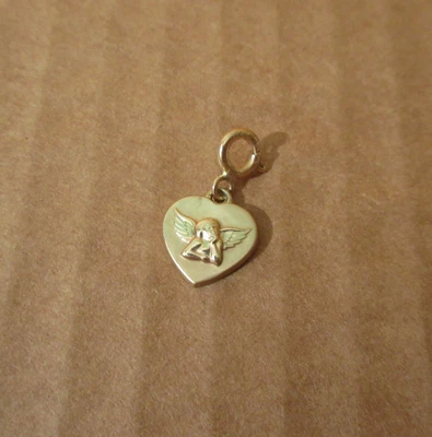 De colección Dije Colgante Cierre Querubín Oro Amarillo 14k Mi Ángel de la Guarda Protégeme 0.7g Foto 1 de 4